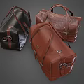 Stylish Leather Handbags In Different Colors With Durable Handles And Metal Buckles