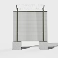 Architectural Mesh Component With Concrete Base And Metal Support Frame