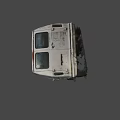 Old Worn Out Van With Dusty Exterior And Damaged Front End 3d model
