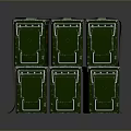 Green Equipment Storage Cabinets With Multiple Drawers On Gray Surface And Dark Background