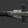 Futuristic Sci Fi Pistol Design With Metallic Structure And Shiny Mechanical Components
