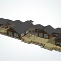Traditional Urban Architectural Complex With Wooden Structures Black Tiled Roofs And Open Terraces