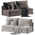 Comfortable Two Seater Sofa With Soft Decorative Pillows And Cozy Blanket