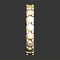 Elegant Golden Circular Bracelet Adorned With Red Gemstones And Intricate Design