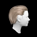 Game and Movie Character White Head Model With Brown Short Hair On Black Background