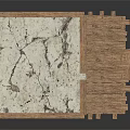 Traditional Rustic House Model With Cracked Stone Walls Wooden Porch And Framework