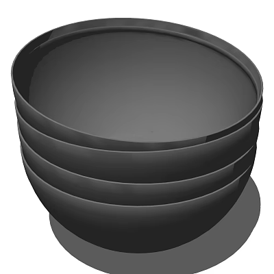 Modern Black Stacked Bowls Dinnerware Set For Kitchen Dining Table Use 3d model
