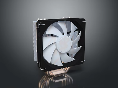 Efficient CPU Cooler With Aluminum Heatsink And 120mm Cooling Fan for PC Thermal Management 3d model