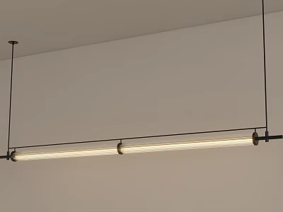 Modern Linear Pendant Light With Sleek Metal Design And Soft Illumination For Interior 3d model