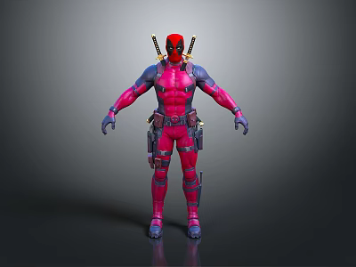 Realistic Style Deadpool Deadpool Character Samurai Knife Belt Gloves Clothing Weapon Cartoon Characters Cartoon Characters Anime Characters Characters 3d model