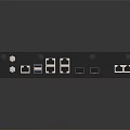 Compact Industrial Computer with Multiple Ports Sleek Black Casing Ethernet and USB Interfaces