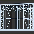 Blue Steel Structure Frame With Grid Design And Building Skeleton Support Beams 3d model