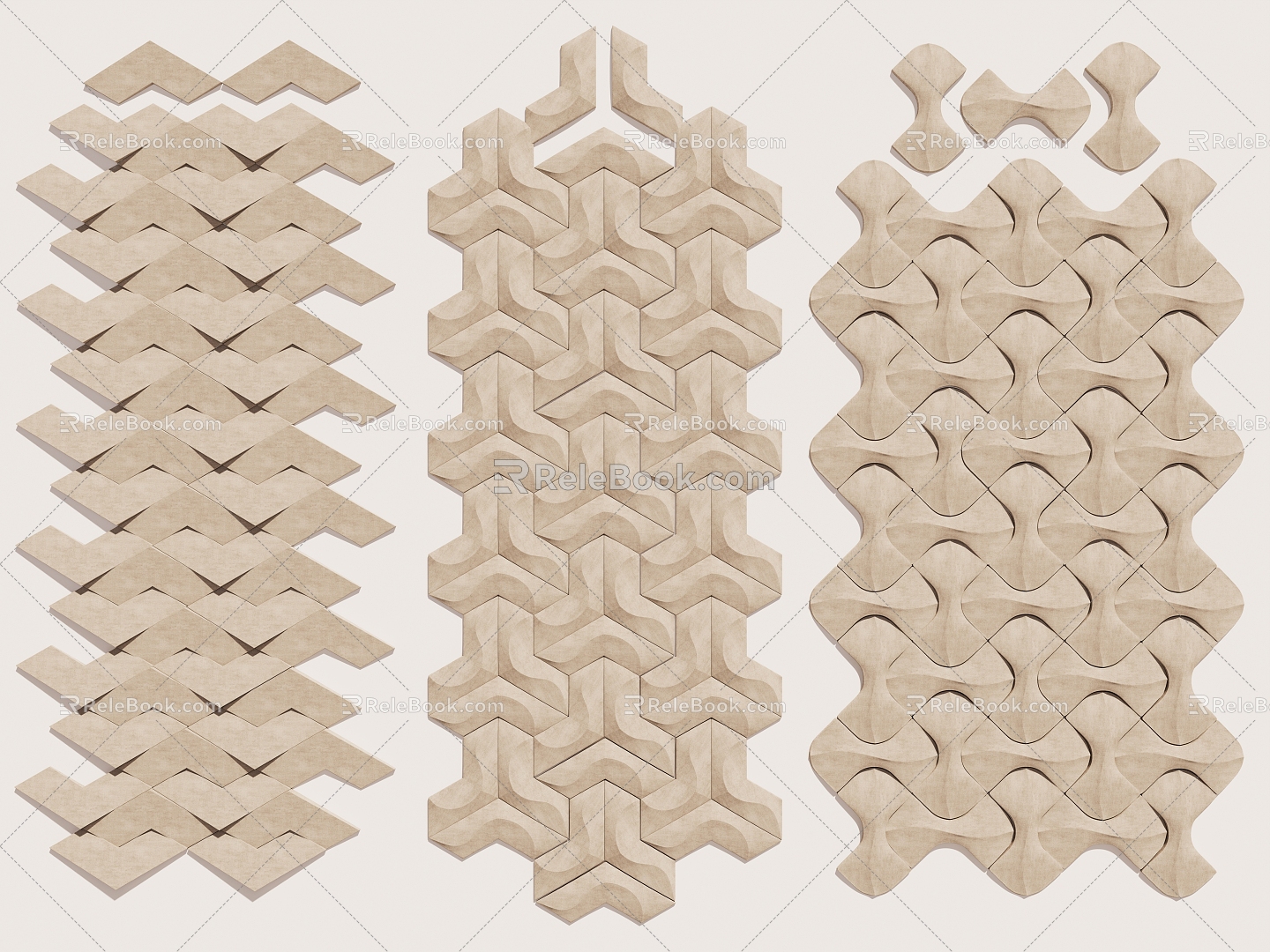 Modern wall panel background wall shape texture 3d model