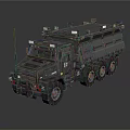 Heavy Duty Armored Military Truck With Roof Mounted Equipment And Multi Wheel Design