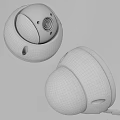 White Dome Surveillance Camera With Black Lens And Indoor Outdoor Use