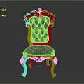 Elegant Classic Wooden Chair With Ornate Carved Backrest And Leather Seat