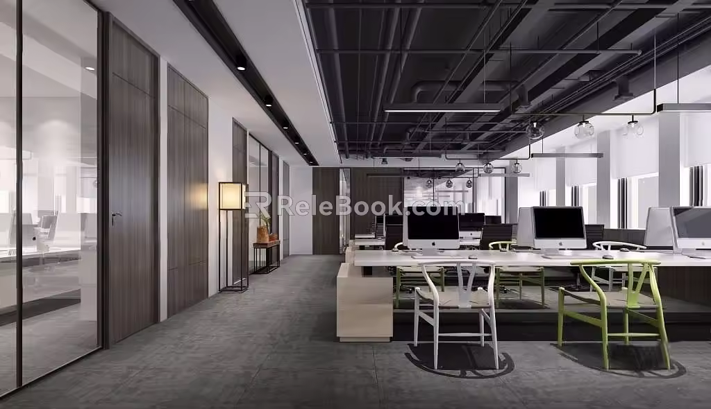 Public office area 3d model