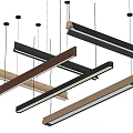 Modern Hanging Pendant Lights with Sleek Linear Black Gold and Silver Design