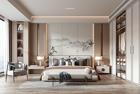 New Chinese bedroom 3d model