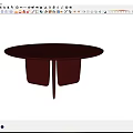 Modern Round Dark Brown Coffee Table With Sleek Unique Base Design 3d model