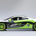 High Performance Green and White Racing Car With Rear Wing And Sleek Aerodynamic Design