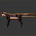 Mythical Creature Character Design With Purple Body Orange Spots Sharp Ears And Open Mouth