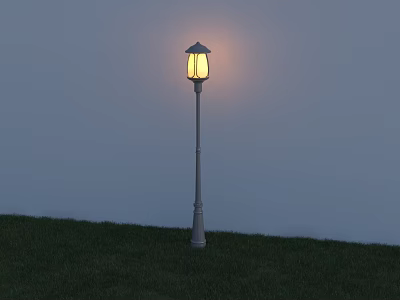 Outdoor Lawn Light Illuminated Street Lamp Style for Evening Garden Pathway 3d model