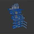 Multi Layer Industrial Equipment With Motors Pipes And Mechanical Components