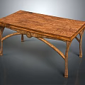 Classic Wooden Table With Unique Wood Grain And Curved Decorative Legs