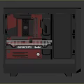 Black Computer Case with Transparent Side Panel and Internal PC Components