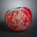 Fresh Red And White Striped Apple With Shiny Surface And Vibrant Color