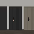 Three Modern Security Doors In Different Colors With Sleek Handles And Locks