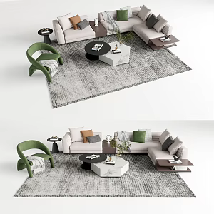 Modern sofa coffee table combination 3d model
