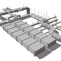 Modern pipeline through pipeline 3d model