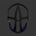 Ergonomic Headband With Black Frame Red Front Panel And Blue Side Straps