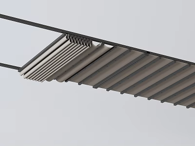 Adjustable Louvered Awning With Metal Frame Modern Design For Outdoor Sun Protection 3d model