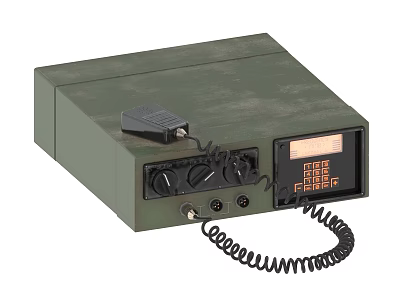 Durable Green Industrial Equipment With Control Knobs Display Screen And Coiled Cable 3d model