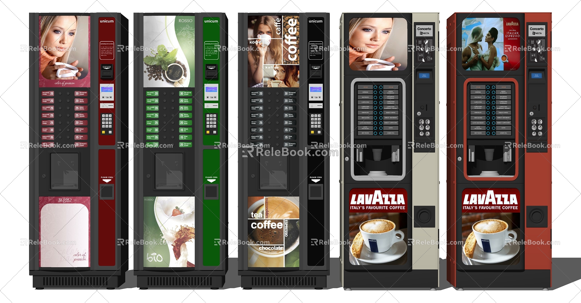 Modern vending machine coffee machine vending machine combination 3d model