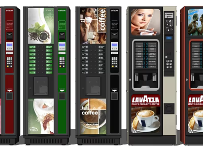 Modern Commercial Automatic Vending Machines For Coffee Beverage With Various Designs 3d model