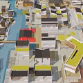 Modern Industrial Park With Riverfront Green Spaces Modern Architecture And Open Plazas