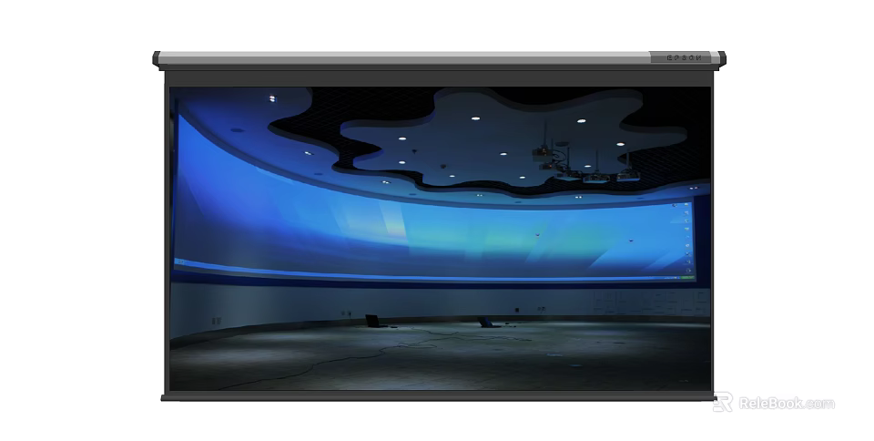 Effective Projection Monitoring Solution With Large Screen And Clear Display In Modern Facility 3d model 