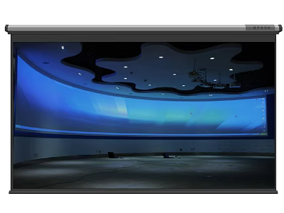 Effective Projection Monitoring Solution With Large Screen And Clear Display In Modern Facility 3d model