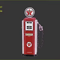 Vintage Texaco Gas Pump In Red White Design With Classic Logo And Fuel Nozzle