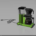 Stylish Green Modern Coffee Maker With Black Components And Power Cord