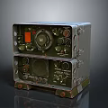 Vintage Electronic Device With Control Panel Knobs Dials And Metal Case