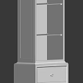 Elegant Dark Wood Display Cabinet with Glass Doors Drawers and Gold Accents Classic Design