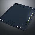 Black Electronic Panel With Circular Holes Yellow Stripe And White Borders