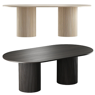 Modern Heikal Dining Table Solid Wood Dining Table 3d model