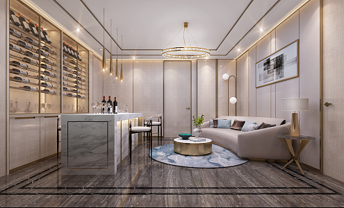 Light Luxury Wine Tasting Area 3d model