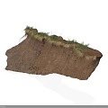 Modern Soil Slope Model With Green Grass And Realistic Soil Texture 3d model